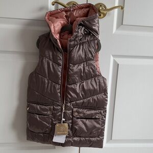 Mayoral Reversible Puffer Vest - Chocolate and Blush